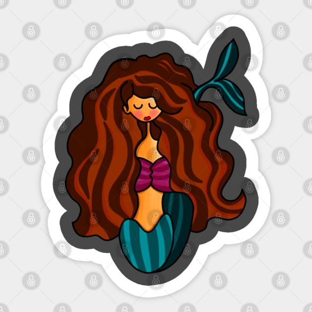 Mermaid Sticker by WoodleDoodleDesigns